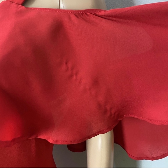 JAY X JAYGODFREY RED COLD-SHOULDER MAXI GOWN - Picture 4 of 10